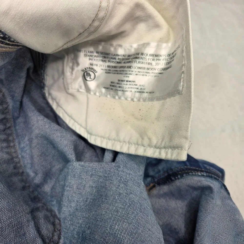 Carhartt FR Flame Resistant Carpenter Jeans 34x28 Distressed Workwear